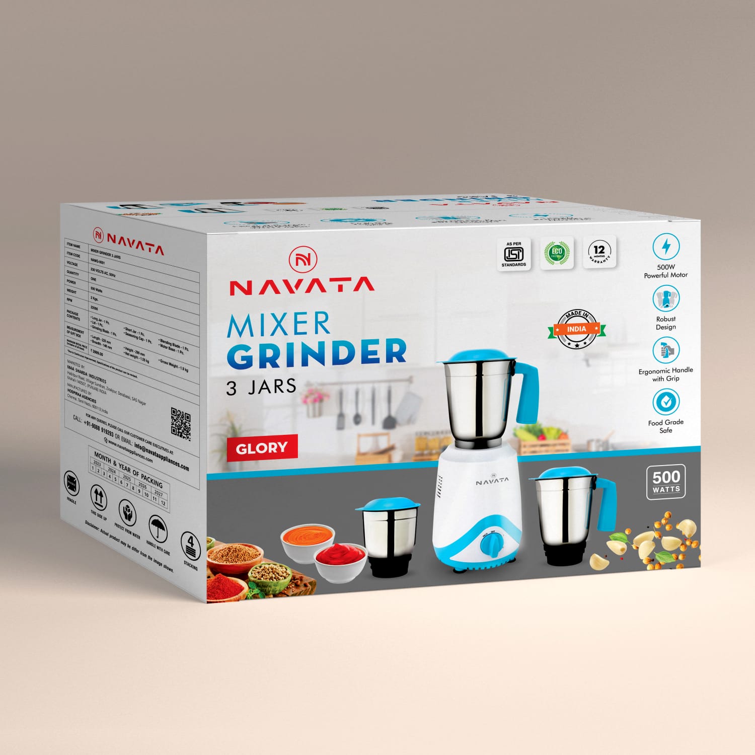 navata mixer grinder 3 glory 500w (namg 0001) navata mixer grinder 3 glory 500w (namg 0001)