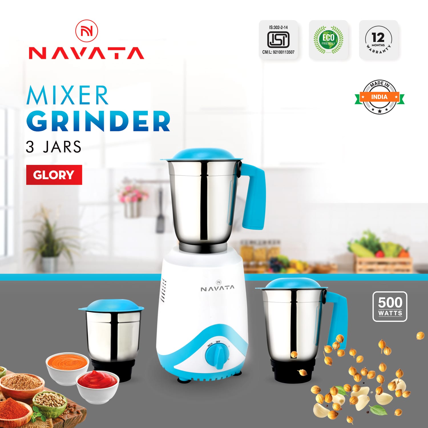 navata mixer grinder 3 glory 500w (namg 0001) navata mixer grinder 3 glory 500w (namg 0001)