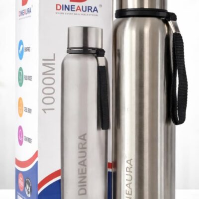 stainless steel water bottle 1000ml | single wall fridge bottle | leak proof cap | bpa free | office, gym & travel bottle (silver)