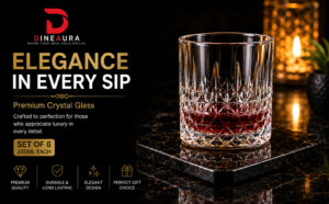 dineaura paris glass tumbler set pack of 6 (330ml each) | crystal clear drinking glasses |dishwasher safe | durable glassware for water, juice, soft drinks | home, kitchen, party use
