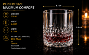 dineaura paris glass tumbler set pack of 6 (330ml each) | crystal clear drinking glasses |dishwasher safe | durable glassware for water, juice, soft drinks | home, kitchen, party use
