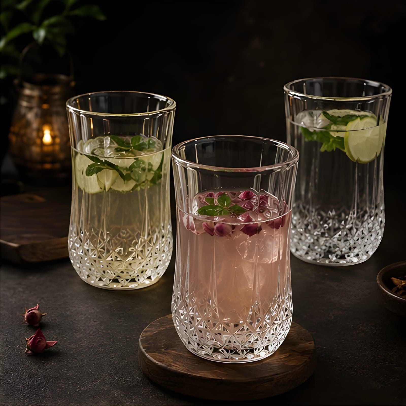 dineaura diamond glass set of 6 | 300ml water juice drinking glasses set dineaura diamond glass set of 6 | 300ml water juice drinking glasses set
