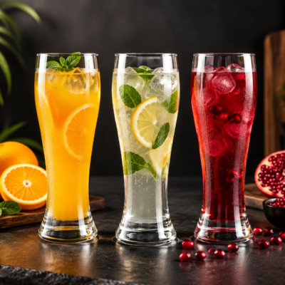dineaura bubbly glass set of 6, 475ml transparent drinking glasses
