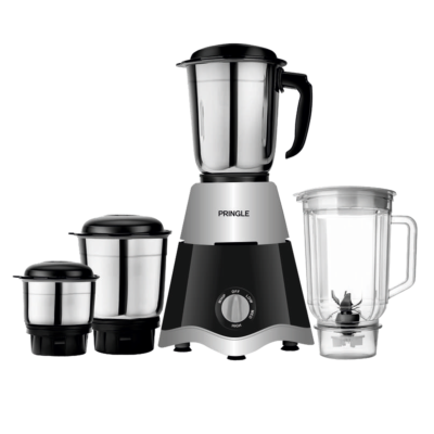 Pringle Crown Plus Mixer Grinder – 550W, 3 SS Jar + Transparent Jar