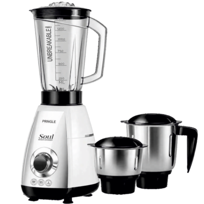 Pringle Soul Mixer Grinder – 650W, 2 SS Jar + 1 PC Jar
