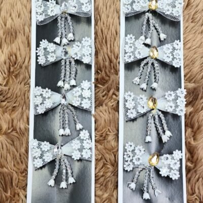 Floral Crystal Bow Hair Clips Set Floral Crystal Bow Hair Clips Set
