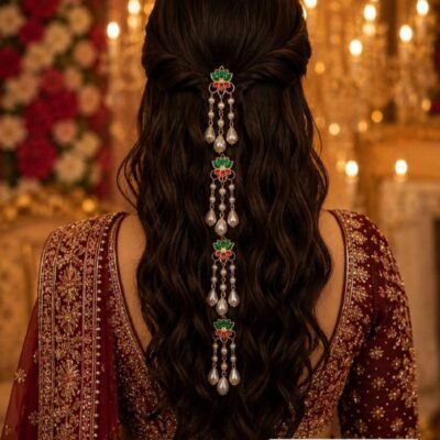 Lotus Hair Brooches with Pearl Tassels Lotus Hair Brooches with Pearl Tassels