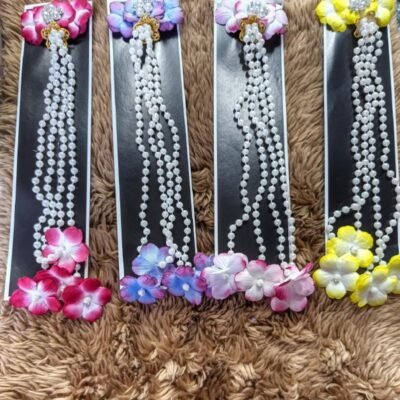 Flower Pearl Tassel Hair Latkan Veni